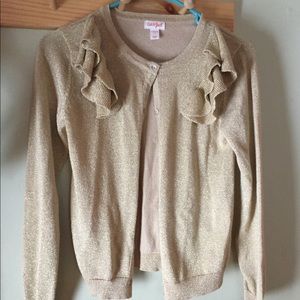 Girls gold glitter cardigan- worn once!